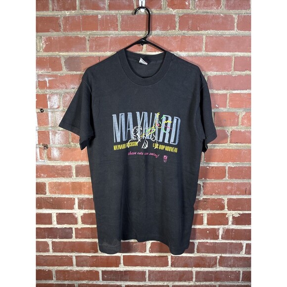 Vintage 90s 1995 Maynard Ferguson Shirt Big Bop Nouveau Black USA Made Sz Large - Picture 1 of 7